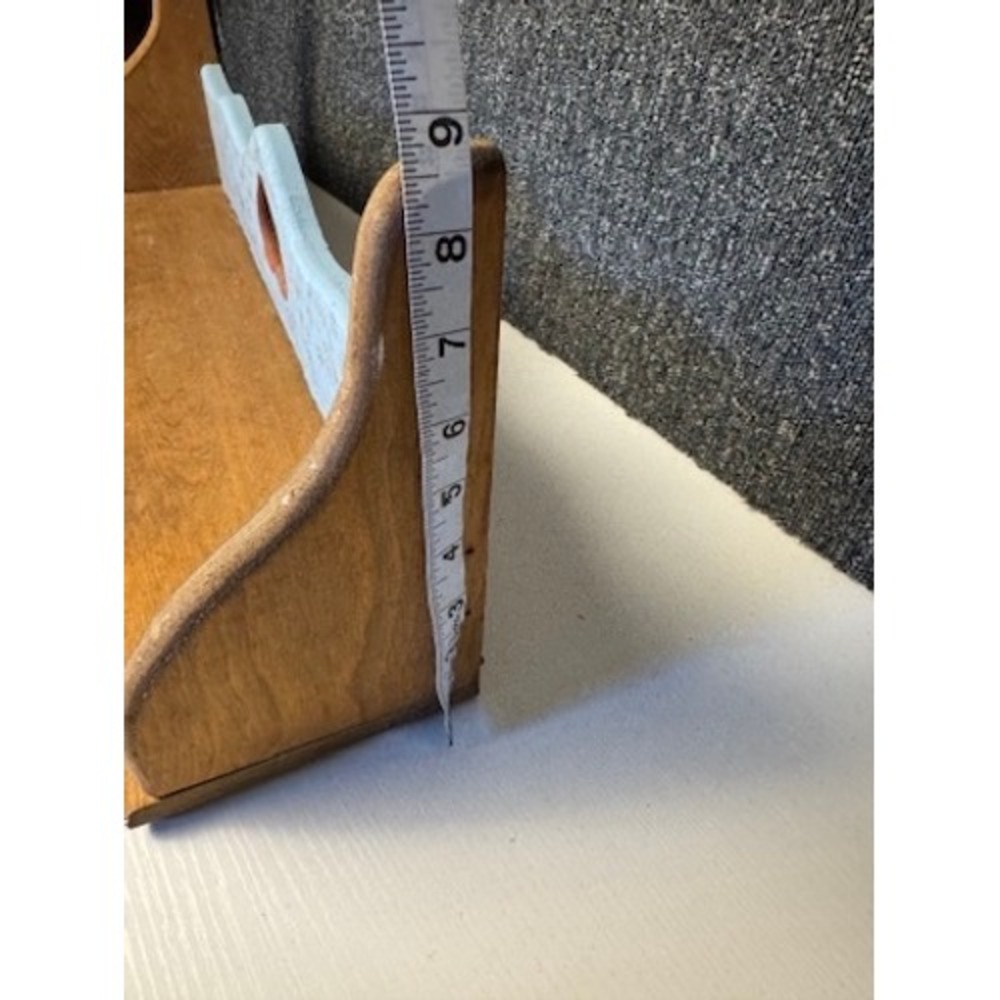 Vintage Wood Heart Cutout Wall Shelf Blue Distressed Country Cottagecore GUC - Picture 9 of 9